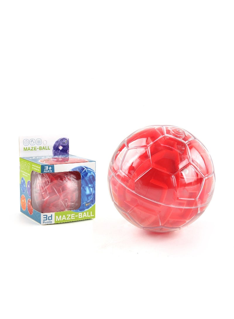 3D Puzzle Maze ball Children's Intelligence Breakthrough Concentration Training Fingertip Desktop Game Toy (Red) - Image 1